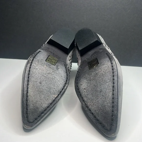 Anine Bing - Charlie Low Grey Suede Studded Ankle Boots Women's Size US 7/EU 37 - Picture 9 of 12